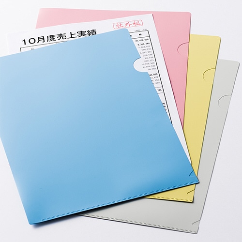 TANOSEE 中身が透けない不透明カラークリアホルダー A4 ブルー 10枚/袋（ご注文単位1袋）【直送品】