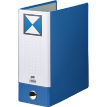 TANOSEE 片開きパイプ式ファイルKJ(指かけ穴付) A4タテ 1000枚収容 100mmとじ 背幅116mm 青 10冊/セット(ご注文単位1セット)【直送品】