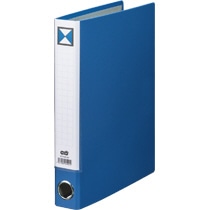 TANOSEE 片開きパイプ式ファイルKJ(指かけ穴付) A4タテ 300枚収容 30mmとじ 背幅46mm 青 10冊/セット(ご注文単位1セット)【直送品】