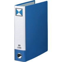 TANOSEE 片開きパイプ式ファイルKJ(指かけ穴付) A4タテ 500枚収容 50mmとじ 背幅66mm 青 1冊(ご注文単位1冊)【直送品】