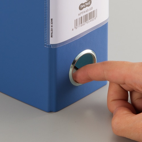 TANOSEE 片開きパイプ式ファイルKJ(指かけ穴付) A4タテ 500枚収容 50mmとじ 背幅66mm 青 1冊(ご注文単位1冊)【直送品】