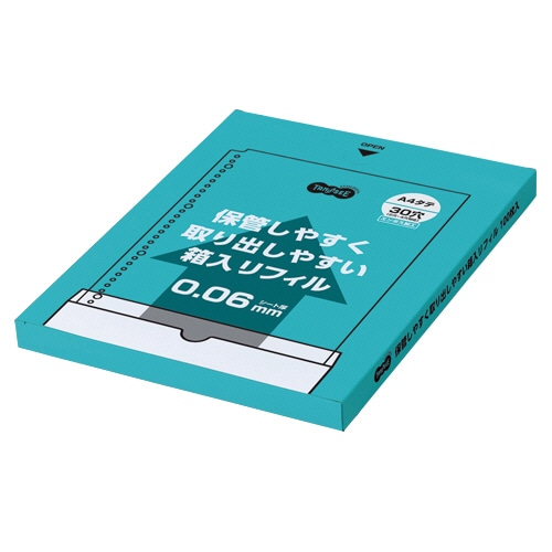 TANOSEE 保管しやすく取り出しやすいクリアファイル用リフィル A4タテ 2・4・30穴 100枚 5個/箱(ご注文単位1箱)【直送品】