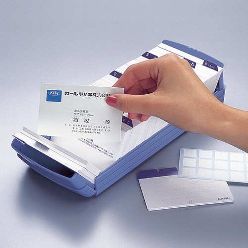 カール事務器 名刺整理器 800名収容 ブルー No.870E-B 1個(ご注文単位1個)【直送品】