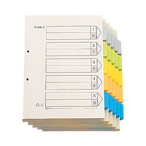 キングジム カラーインデックス A4タテ 2穴 5色5山＋扉紙 907-100 100組/袋（ご注文単位1袋）【直送品】