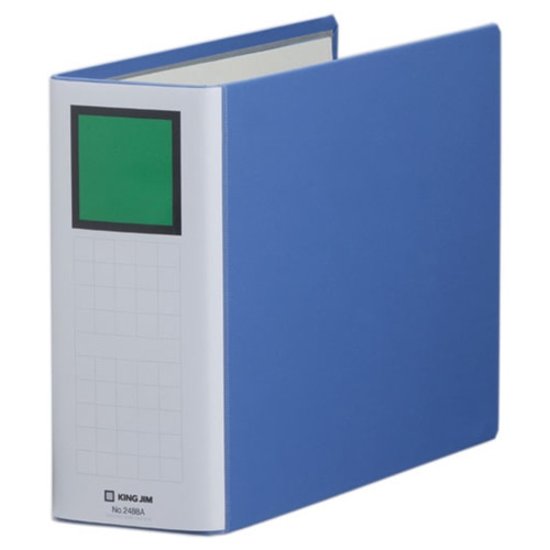 キングジム キングファイル スーパードッチ(脱・着)イージー A4ヨコ 800枚収容 80mmとじ 背幅96mm 青 2488A 1冊（ご注文単位1冊）【直送品】
