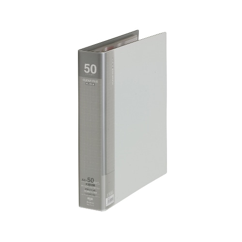 キングジム クリアーファイル 差し替え式 大量ポケット A4タテ 30穴 50ポケット付属 背幅54mm ライトグレー 3139-3 1冊(ご注文単位1冊)【直送品】