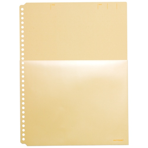 キングジム ハーフポケット厚口 A4タテ 30穴 黄 108HP 10枚/袋（ご注文単位1袋）【直送品】