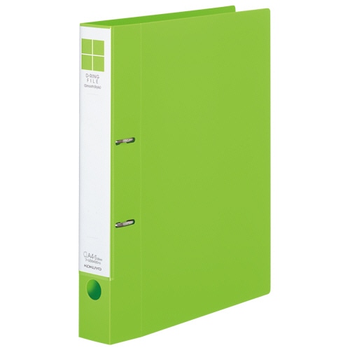 コクヨ Dリングファイル<スムーススタイル> A4タテ 2穴 300枚収容 30mmとじ 背幅45mm 黄緑 フ-UDS430YG 1冊(ご注文単位1冊)【直送品】