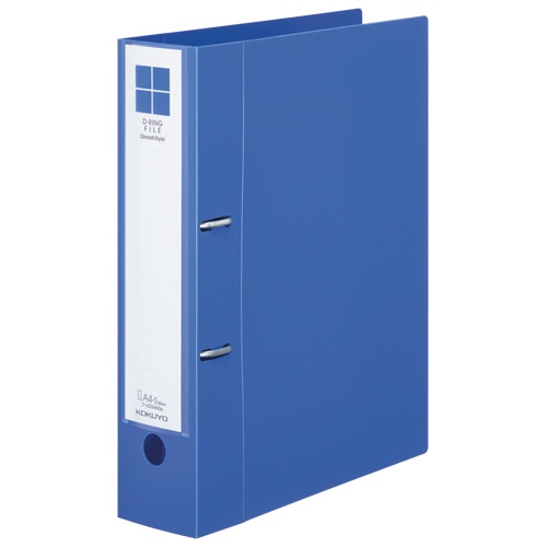 コクヨ Dリングファイル<スムーススタイル> A4タテ 2穴 500枚収容 50mmとじ 背幅75mm 青 フ-UDS450B 1冊(ご注文単位1冊)【直送品】