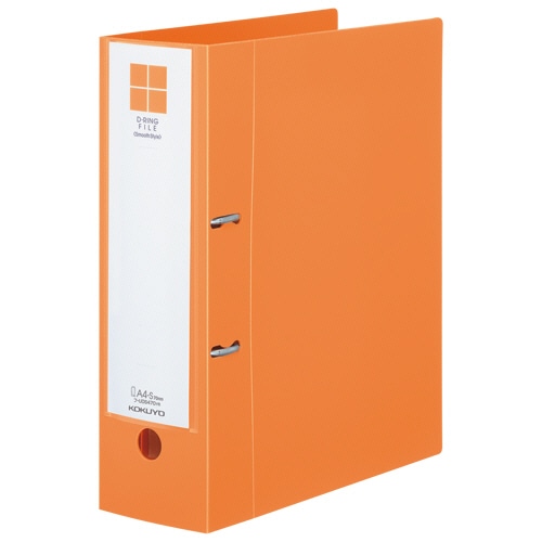 コクヨ Dリングファイル<スムーススタイル> A4タテ 2穴 700枚収容 70mmとじ 背幅95mm オレンジ フ-UDS470YR 1冊(ご注文単位1冊)【直送品】