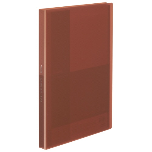 コクヨ クリヤーブック(Glassele) 固定式 A4タテ 40ポケット 背幅23mm ブラウン ラ-GL40S 1冊（ご注文単位1冊）【直送品】