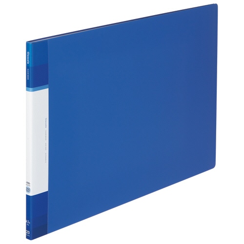 コクヨ クリヤーブック(Glassele) 固定式・背ポケット A3ヨコ 20ポケット 背幅12-26mm ブルー ラ-GLB28B 1冊（ご注文単位1冊）【直送品】