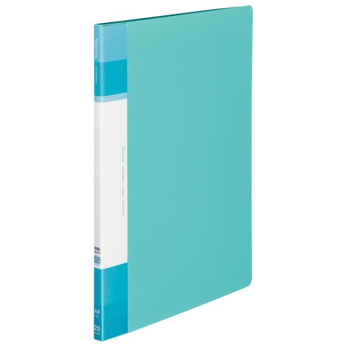コクヨ クリヤーブック(Glassele) 固定式・背ポケット A4タテ 20ポケット 背幅11-22mm ライトブルー ラ-GLB20LB 1冊(ご注文単位1冊)【直送品】