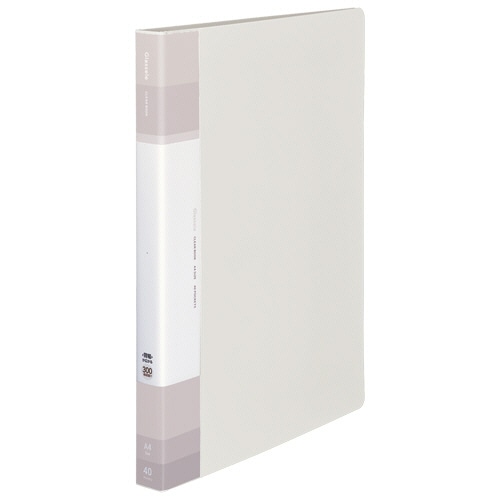 コクヨ クリヤーブック(Glassele) 固定式・背ポケット A4タテ 40ポケット 背幅23-34mm オフホワイト ラ-GLB40W 10冊/セット(ご注文単位1セット)【直送品】