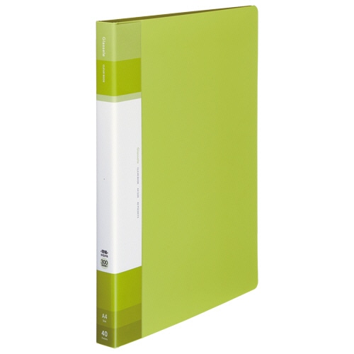 コクヨ クリヤーブック(Glassele) 固定式・背ポケット A4タテ 40ポケット 背幅23-34mm ライトグリーン ラ-GLB40LG 1冊(ご注文単位1冊)【直送品】