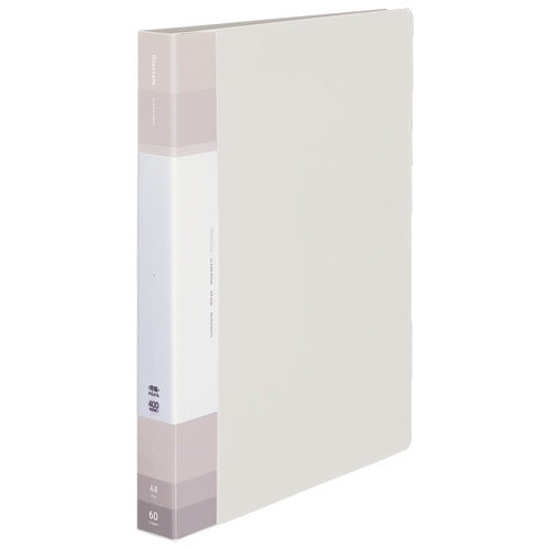 コクヨ クリヤーブック(Glassele) 固定式・背ポケット A4タテ 60ポケット 背幅32-47mm オフホワイト ラ-GLB60W 4冊/セット(ご注文単位1セット)【直送品】