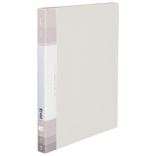 コクヨ クリヤーブック(Glassele) 替紙式・背ポケット A4タテ 30穴 15ポケット付属 背幅25-39mm オフホワイト ラ-GLB720W 1冊（ご注文単位1冊）【直送品】