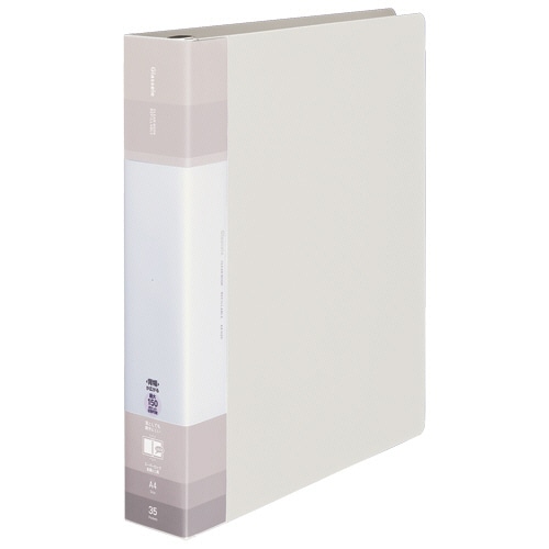 コクヨ クリヤーブック(Glassele) 替紙式・背ポケット A4タテ 30穴 35ポケット付属 背幅55-72mm オフホワイト ラ-GLB740W 1冊（ご注文単位1冊）【直送品】