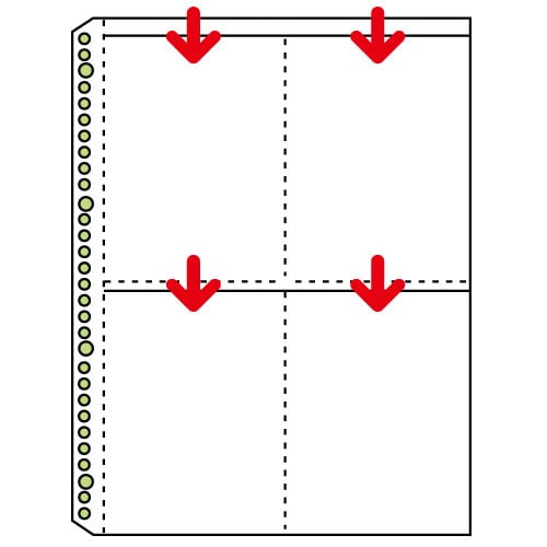 コクヨ クリヤーポケット A4リフィル 4ポケット(ポストカードホルダー) A4タテ 2・4・30穴 片面ポケット ラ-A33N 10枚/袋(ご注文単位1袋)【直送品】