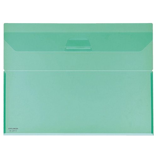 コクヨ クリヤーホルダー(キャリー) A4 緑 フタ付 マチあり フ-770G 1枚（ご注文単位1枚）【直送品】