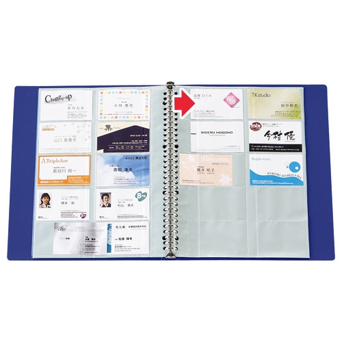 コクヨ 名刺ホルダー(POSITY) 替紙式 A4タテ 30穴 300名用 ヨコ入れ ブルー P3メイ-335B 1冊(ご注文単位1冊)【直送品】