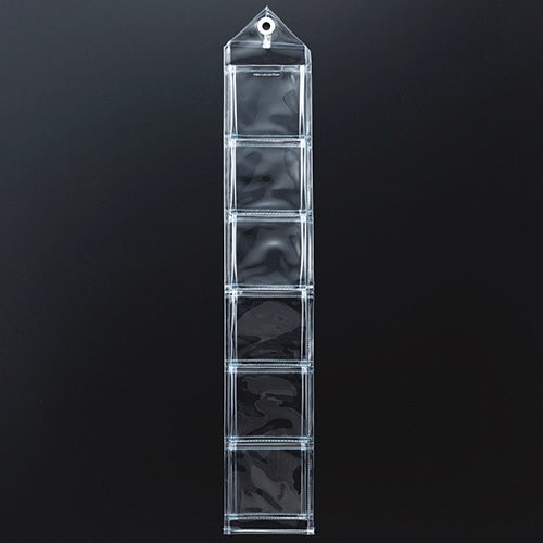 サキ ウォールポケット マチ付 クリアー 6ポケット W-103 1個（ご注文単位1個）【直送品】