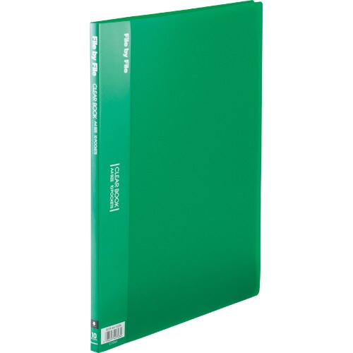 ビュートン クリヤーブック A4タテ 10ポケット 背幅9mm グリーン BCB-A4-10GN 10冊/セット(ご注文単位1セット)【直送品】