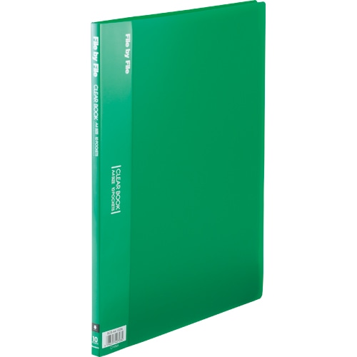 ビュートン クリヤーブック A4タテ 10ポケット 背幅9mm グリーン BCB-A4-10GN 1冊(ご注文単位1冊)【直送品】