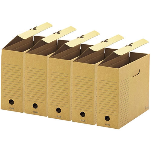 プラス ボックスファイル・フタ付 A4ヨコ 背幅100mm FL-081BF-5P 5冊/袋(ご注文単位1袋)【直送品】