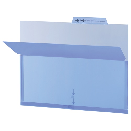 ライオン事務器 PPポケットホルダー A4 ブルー マチ付 LFS-12PH 5冊/セット（ご注文単位1セット）【直送品】
