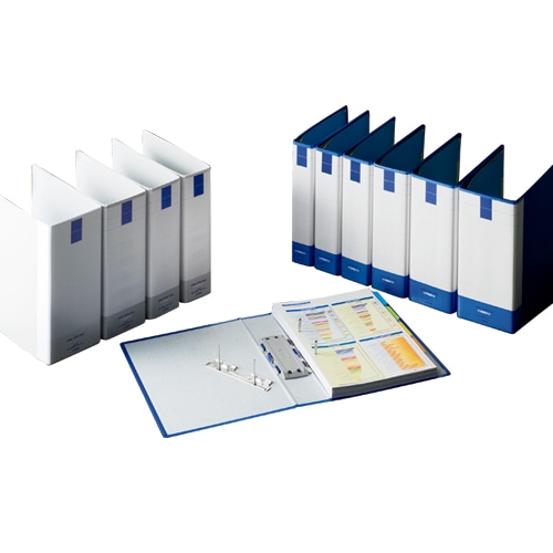 ライオン事務器 パイプ式ファイル(環境) 両開き A4タテ 800枚収容 80mmとじ 背幅101mm ブルー No.783RK 10冊/セット(ご注文単位1セット)【直送品】