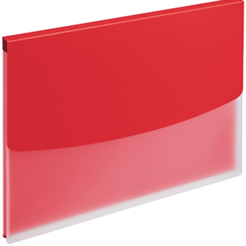 ライオン事務器 ホルダーファイル(ビジカル) フタ付 A4ヨコ 背幅16mm レッド PH-12BF 1冊（ご注文単位1冊）【直送品】