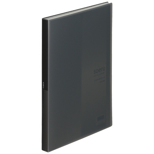 リヒトラブ soeru クリヤーブック A4タテ 40ポケット 背幅20mm スモークブラック N-8102-24 1冊(ご注文単位1冊)【直送品】
