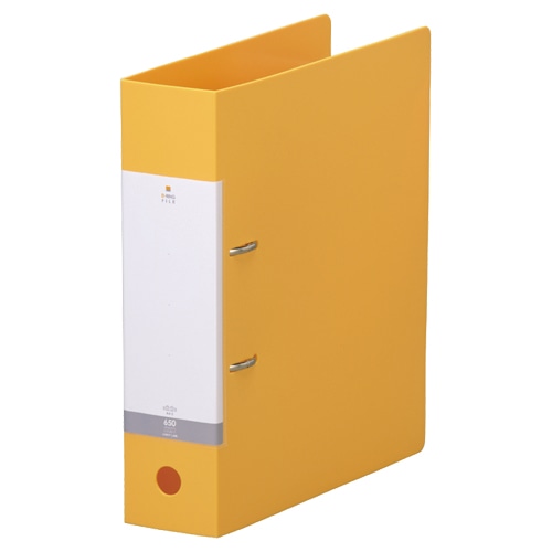 リヒトラブ リクエスト D型リングファイル A4タテ 2穴 650枚収容 65mmとじ 背幅74mm 黄 G2280-5 1冊（ご注文単位1冊）【直送品】
