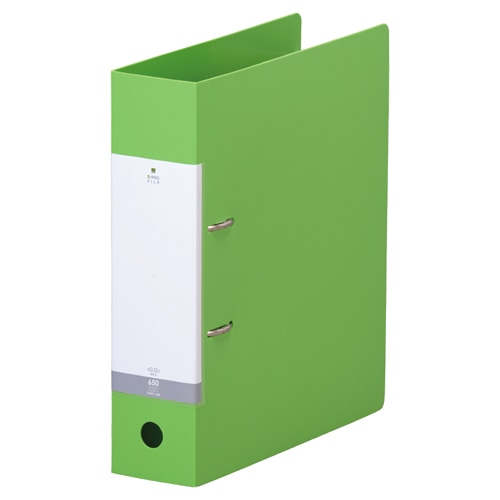 リヒトラブ リクエスト D型リングファイル A4タテ 2穴 650枚収容 65mmとじ 背幅74mm 黄緑 G2280-6 1冊（ご注文単位1冊）【直送品】