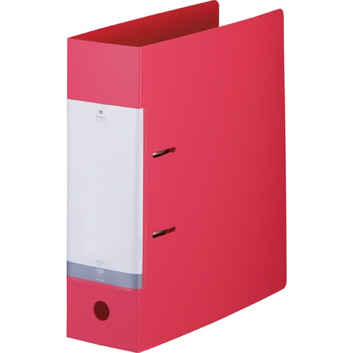 リヒトラブ リクエスト D型リングファイル A4タテ 2穴 750枚収容 75mmとじ 背幅88mm 赤 G2290-3 1冊（ご注文単位1冊）【直送品】