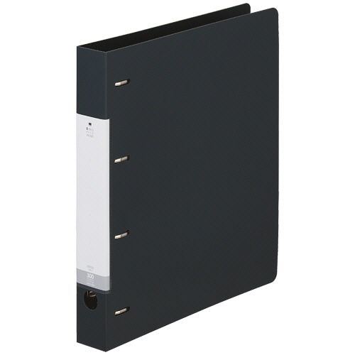 リヒトラブ リクエスト D型リングファイル A4タテ 4穴 300枚収容 30mmとじ 背幅41mm 黒 G1270-24 1冊（ご注文単位1冊）【直送品】