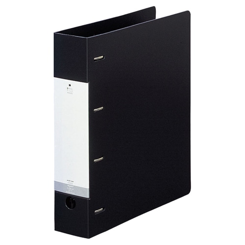 リヒトラブ リクエスト D型リングファイル A4タテ 4穴 500枚収容 50mmとじ 背幅64mm 黒 G1280-24 1冊（ご注文単位1冊）【直送品】