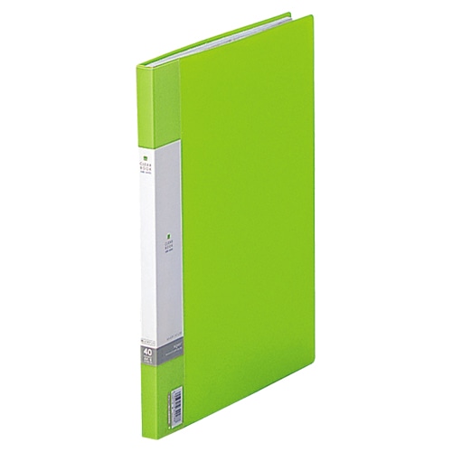 リヒトラブ リクエスト クリヤーブック(サイドベンツ) A4タテ(見開きA3) 40ポケット(20シート) 背幅16mm 黄緑 G3401-6 1冊（ご注文単位1冊）【直送品】