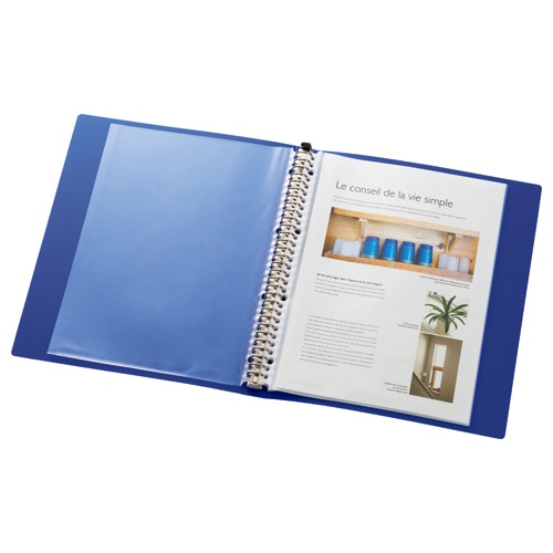 リヒトラブ リクエスト クリヤーブック(ポケット交換タイプ) A4タテ 30穴 45ポケット付属 背幅55mm 青 G3806-8 1冊（ご注文単位1冊）【直送品】