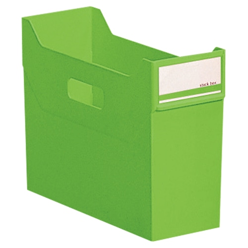 リヒトラブ リクエスト スタックボックス A4ヨコ 背幅117mm 黄緑 G1600-6 1個（ご注文単位1個）【直送品】