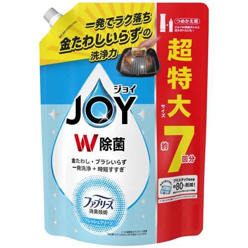 P&G ジョイ W除菌 コンパクト W消臭 フレッシュクリーン つめかえ用 超特大 910ml 1個（ご注文単位1個）【直送品】