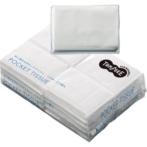 TANOSEE アドポケット付 ポケットティッシュ 10組 20個/袋(ご注文単位1袋)【直送品】