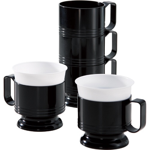 TANOSEE インサートカップホルダー 黒 25個/箱(ご注文単位1箱)【直送品】