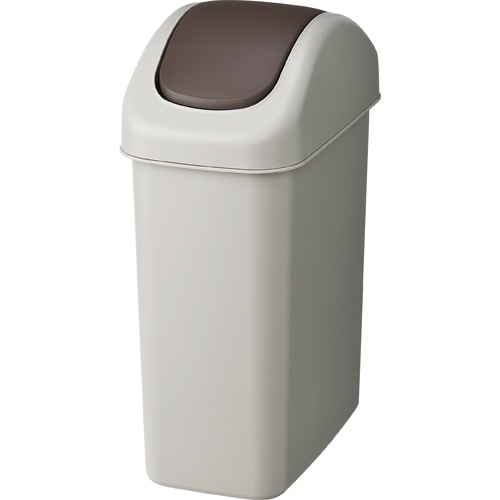 TANOSEE エコダストボックス スイング M 11.5L グレー/ブラウン 1台(ご注文単位1台)【直送品】