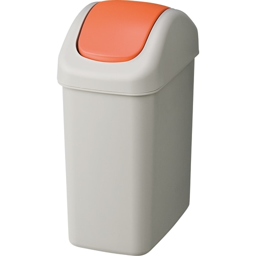 TANOSEE エコダストボックス スイング S 6.5L グレー/オレンジ 1台(ご注文単位1台)【直送品】