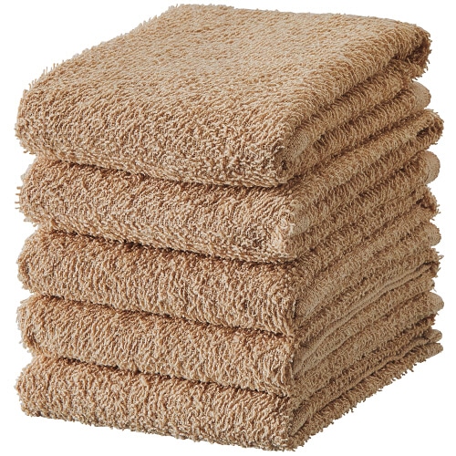 TANOSEE おしぼりタオル ライトブラウン 10枚/袋（ご注文単位1袋）【直送品】