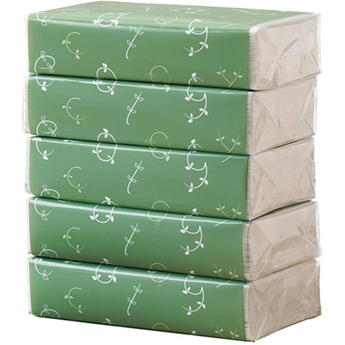 TANOSEE ソフトパックティッシュ Leaf Line 200組 80個/箱(ご注文単位1箱)【直送品】