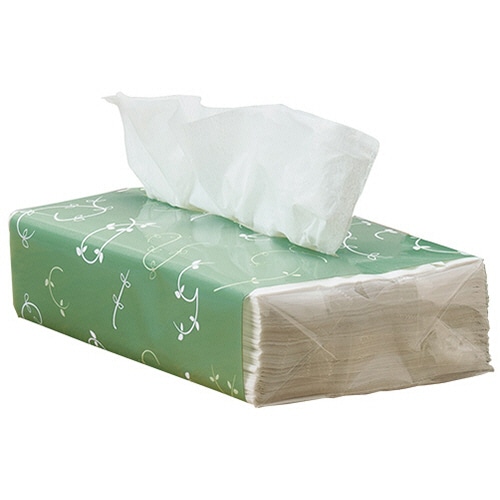 TANOSEE ソフトパックティッシュ Leaf Line 200組 80個/箱(ご注文単位1箱)【直送品】