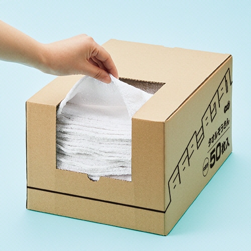 TANOSEE タオルぞうきん 中厚手 50枚/箱(ご注文単位1箱)【直送品】